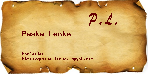 Paska Lenke névjegykártya